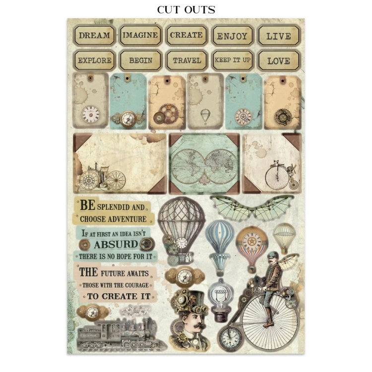 Junk Journal Voyages Fantastiques 16 kart SBJK05 Stamperia