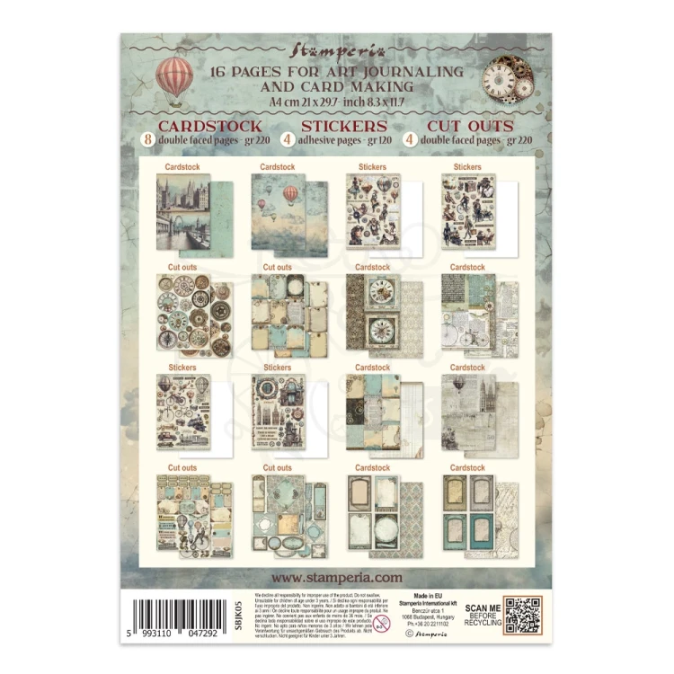 Junk Journal Voyages Fantastiques 16 kart SBJK05 Stamperia