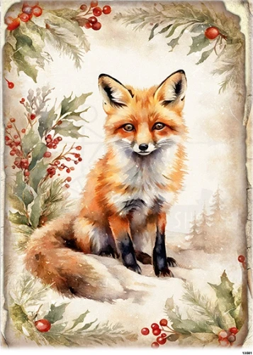 Papier ryżowy do decoupage A5 Lis 13581