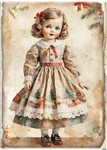 Papier ryżowy do decoupage A5 Dziewczynka retro 13579