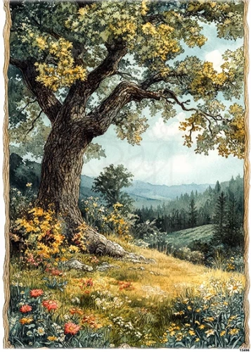 Papier ryżowy do decoupage A5 Magiczne drzewo 13496