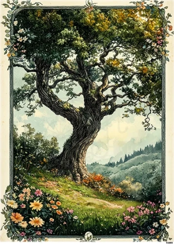 Papier ryżowy do decoupage A5 Magiczne drzewo 13495