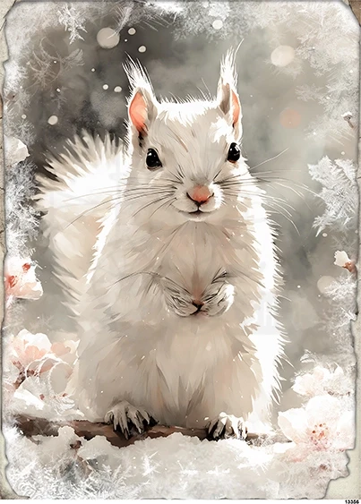 Papier ryżowy do decoupage A5 Zimowa wiewiórka 13356
