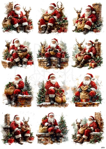Papier ryżowy do decoupage A4 Święty Mikołaj 3771
