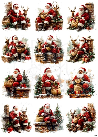 Papier ryżowy do decoupage A4 Święty Mikołaj 3771