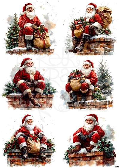 Papier ryżowy do decoupage A4 Święty Mikołaj 3769