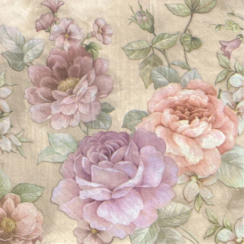 Serwetka 33x33 - Róże shabby chic 3