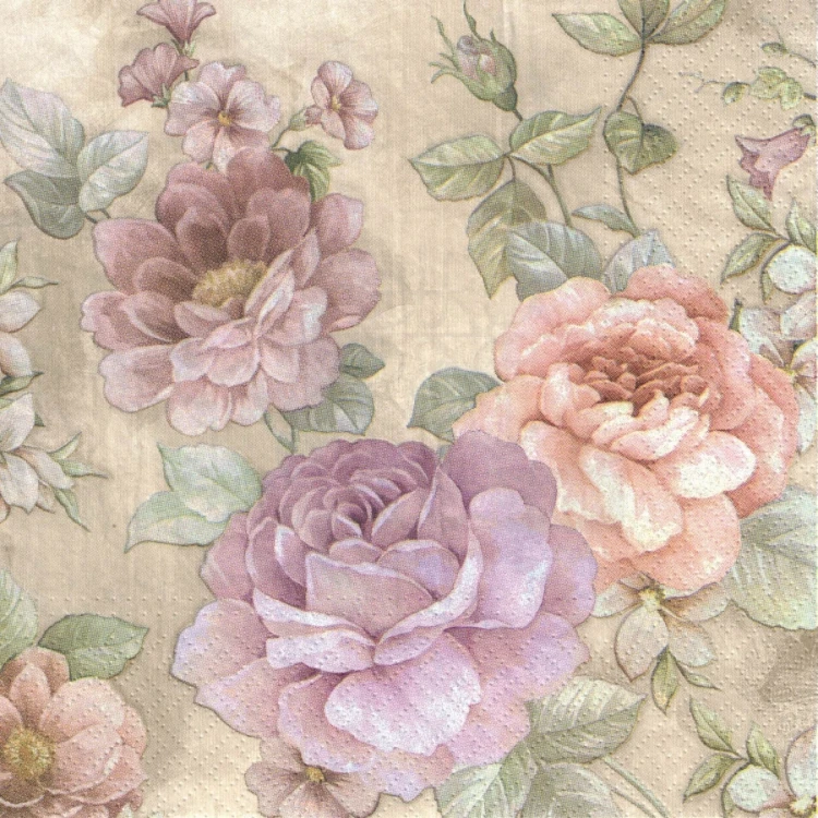 Serwetka 33x33 - Róże shabby chic 3