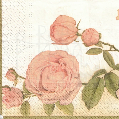 Serwetka 33x33 - Delikatne różowe roże