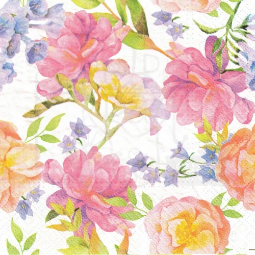 Serwetka 33x33 - Kolorowe kwiaty 4