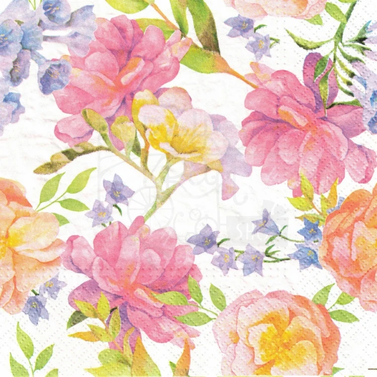 Serwetka 33x33 - Kolorowe kwiaty 4