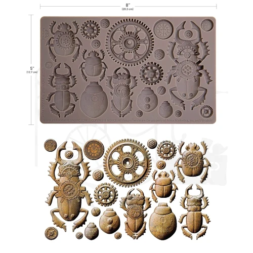 Foremka silikonowa 20x13 Finnabair Steampunk Beetles 951436 Prima