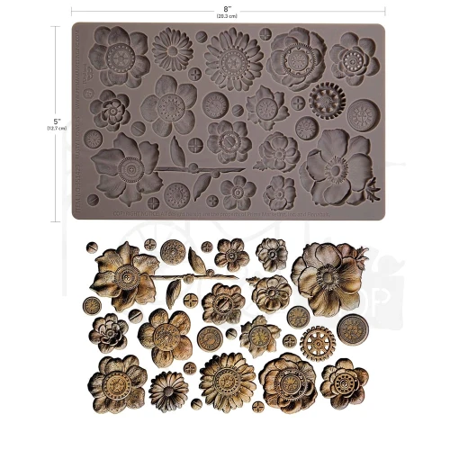 Foremka silikonowa 20x13 Finnabair Rusty Flowers 951429 Prima