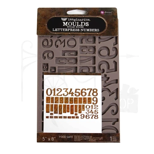 Foremka silikonowa 20x13 Finnabair Letterpress Numbers 951405 Prima
