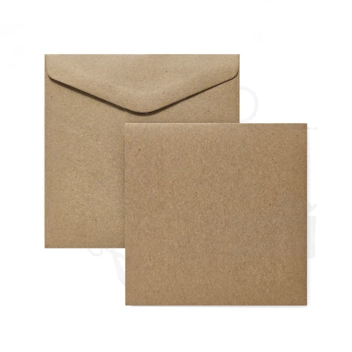 Zestaw baza i koperta 5szt Kraft 14.5x14.5cm Galeria Papieru