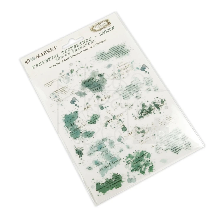 Rub-on transfer 15x20cm Essential Textblends Lagoon 2 arkusze VB-37650 49 and Market