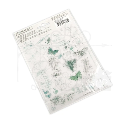 Rub-on transfer 15x20cm Essential Textblends Lagoon 2 arkusze VB-37650 49 and Market