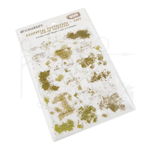 Rub-on transfer 15x20cm Essential Textblends Sage 2 arkusze VB-37612 49 and Market