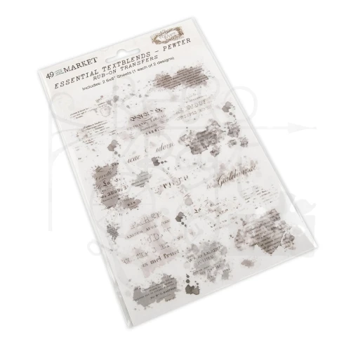 Rub-on transfer 15x20cm Essential Textblends Pewter 2 arkusze VB-37599 49 and Market