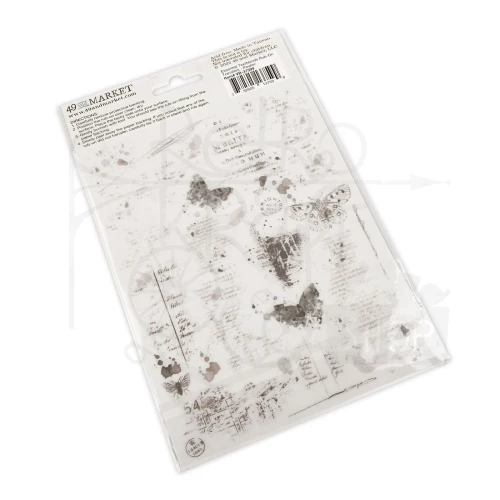 Rub-on transfer 15x20cm Essential Textblends Pewter 2 arkusze VB-37599 49 and Market