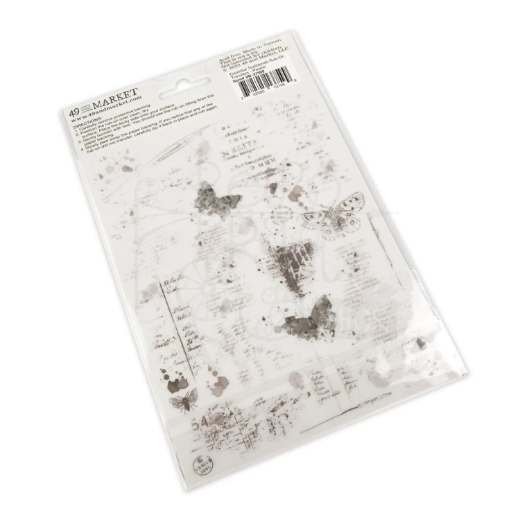 Rub-on transfer 15x20cm Essential Textblends Pewter 2 arkusze VB-37599 49 and Market