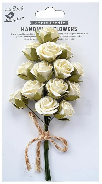 Kwiaty papierowe w bukiecie Charlie Paper Bouquet Shabby Chic 14szt CR82925 Little Birdie