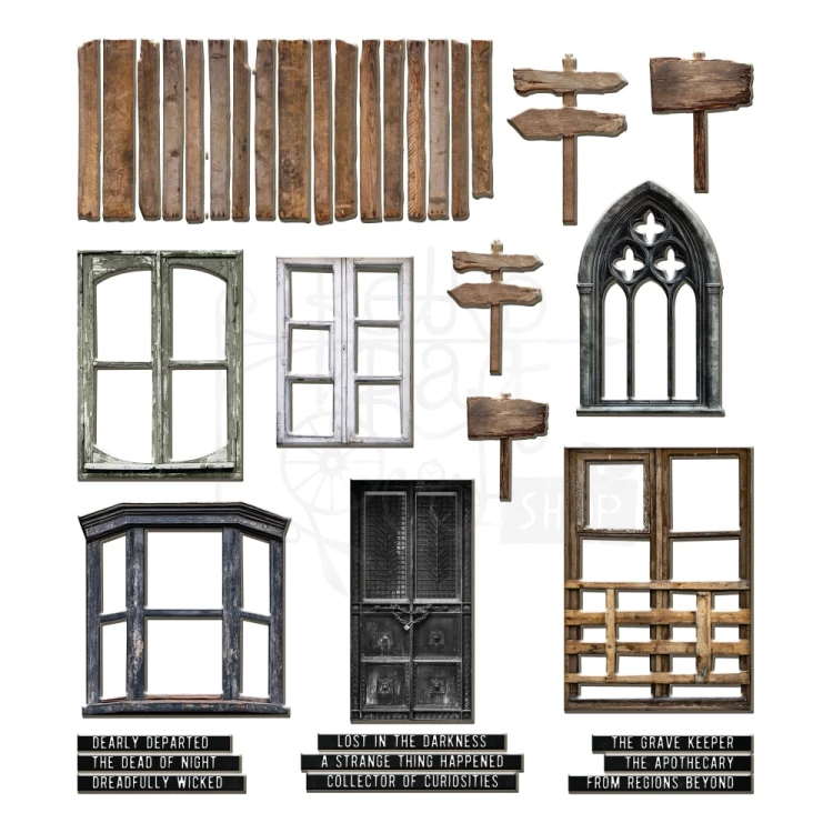 Ozdoby tekturowe Idea-Ology Baseboard Frames Halloween 36szt TH94434 Tim Holtz
