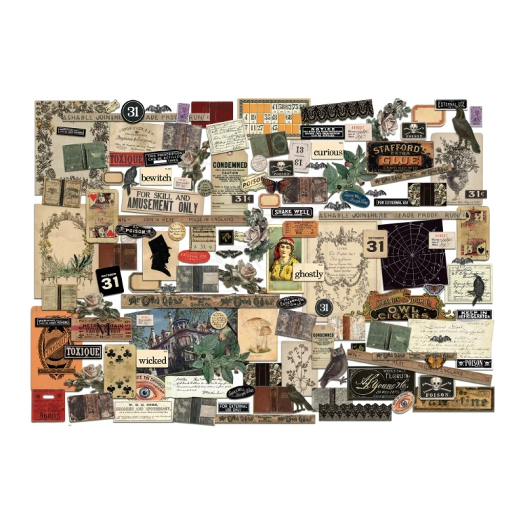 Ozdoby papierowe Idea-Ology Ephemera Pack Halloween 137szt TH94435 Tim Holtz