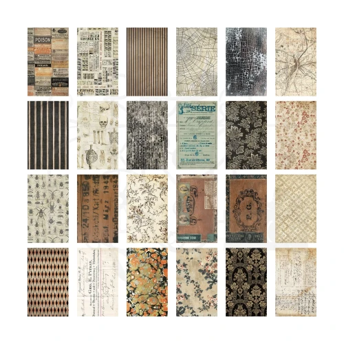 Ozdoby papierowe Idea-Ology Double-Sided Backdrops Halloween 24szt TH94433 Tim Holtz