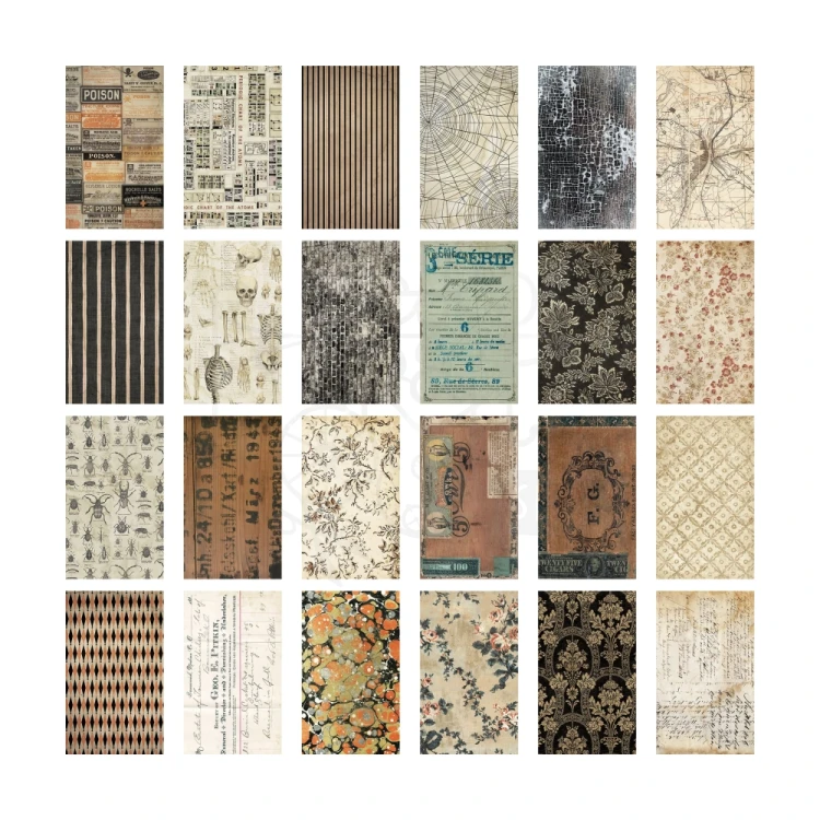 Ozdoby papierowe Idea-Ology Double-Sided Backdrops Halloween 24szt TH94433 Tim Holtz