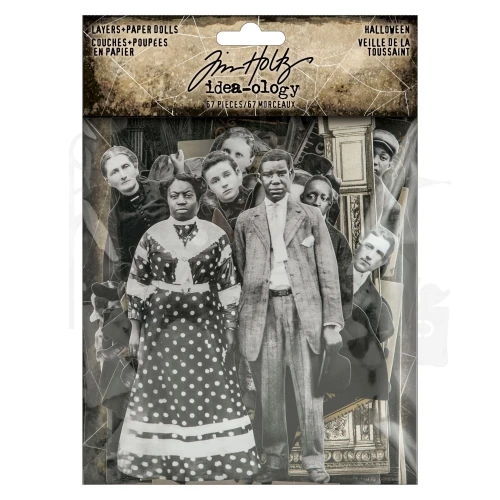 Ozdoby papierowe Idea-Ology Layers &amp; Paper Dolls Halloween 67szt TH94441 Tim Holtz