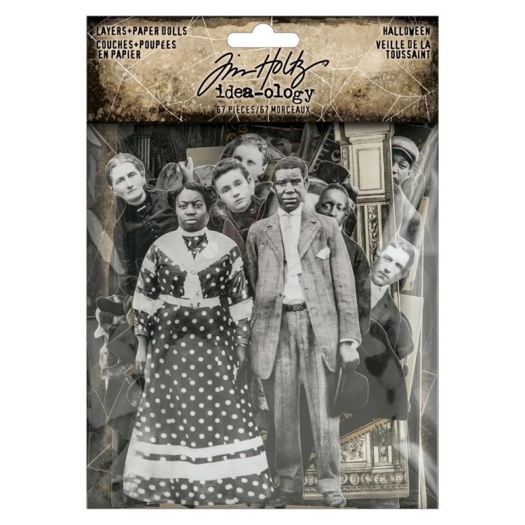 Ozdoby papierowe Idea-Ology Layers &amp; Paper Dolls Halloween 67szt TH94441 Tim Holtz