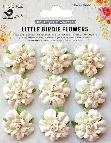 Kwiaty kwiatki papierowe Vincy Paper Flowers Moon Light 9szt CR76708 Little Birdie