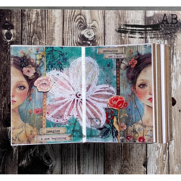 Papier ryżowy do decoupage A4 Dziewczyna w kwiatach ID-6114 - ABstudio