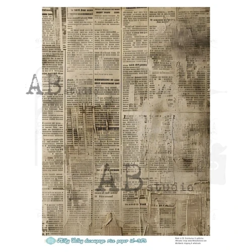 Papier ryżowy do decoupage A4 Stara gazeta ID-353 - Milky Valley