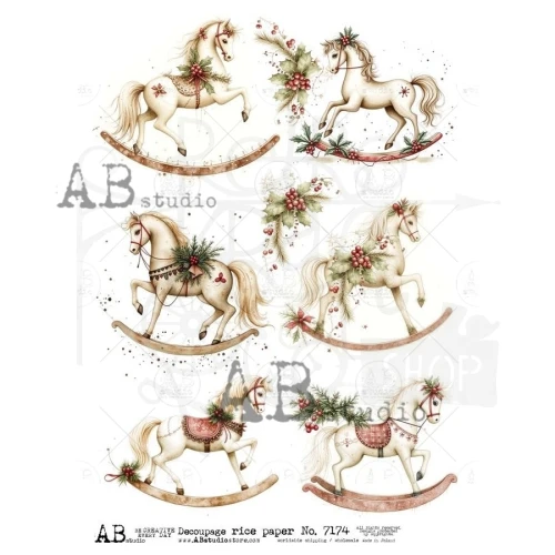Papier ryżowy do decoupage A4 Koń na biegunach ID-7174 - ABstudio