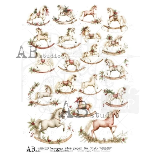 Papier ryżowy do decoupage A4 Koń na biegunach ID-7176 - ABstudio