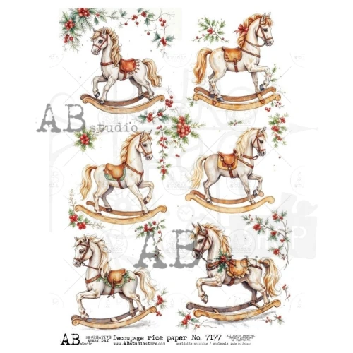 Papier ryżowy do decoupage A4 Koń na biegunach ID-7177 - ABstudio