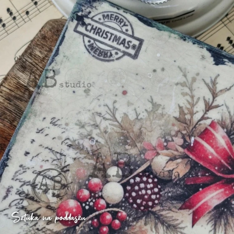 Papier ryżowy do decoupage A4 Zimowe wianki ID-7183 - ABstudio