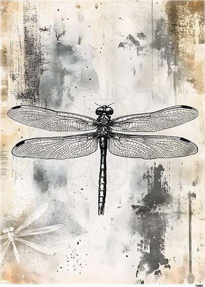 Papier ryżowy do decoupage A5 Ważka 13681