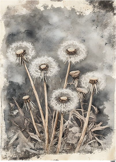Papier ryżowy do decoupage A5 Dmuchawce 13692