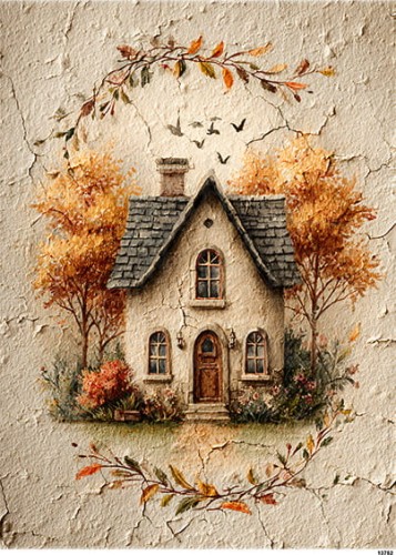 Papier ryżowy do decoupage A5 Jesienny domek 13752