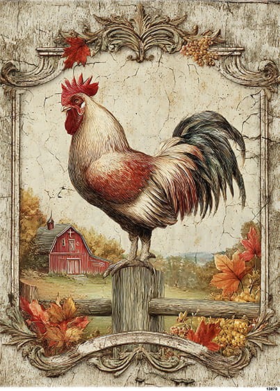 Papier ryżowy do decoupage A5 Kogut retro 13870