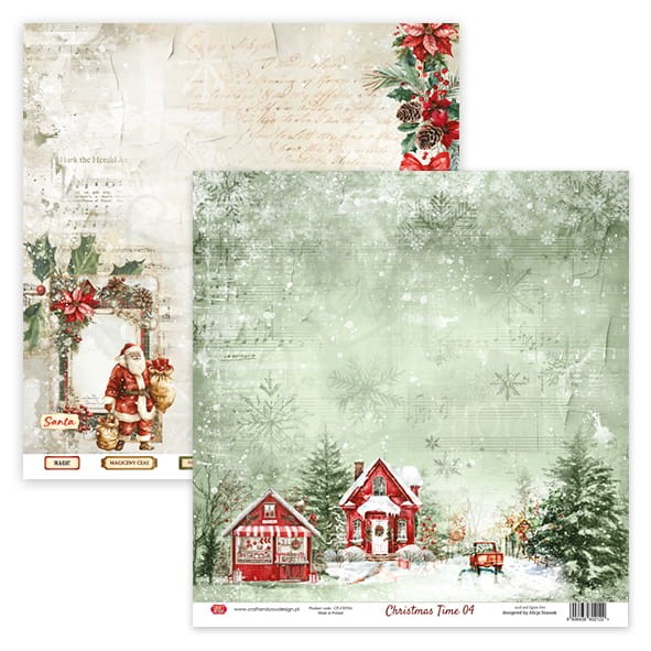 Zestaw papierów do scrapbookingu 30x30 Christmas Time CPS-CHT30-6 Craft&amp;You Design
