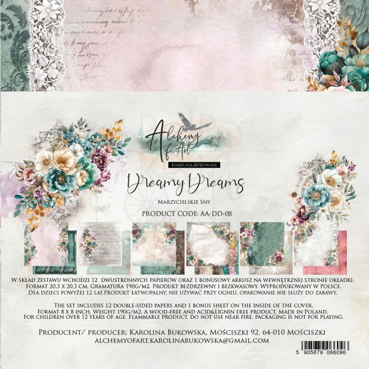 Zestaw papierów do scrapbookingu 20x20 Dreamy Dreams - AA-DD-08 Alchemy of Art