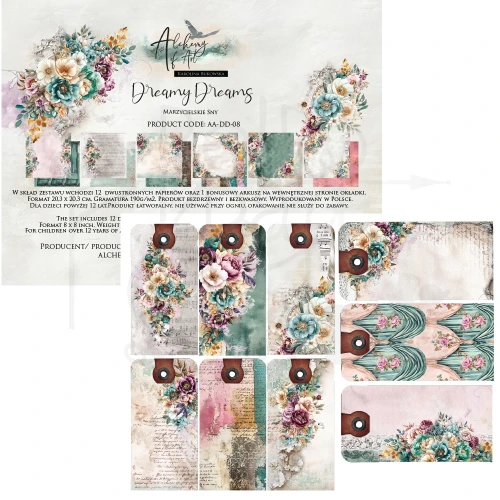 Zestaw papierów do scrapbookingu 20x20 Dreamy Dreams - AA-DD-08 Alchemy of Art
