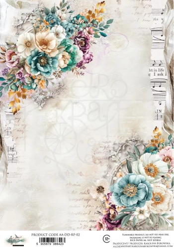 Papier ryżowy do decoupage A4 Dreamy Dreams - Kwiaty AA-DD-RP-02 Alchemy of Art