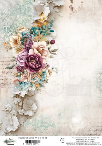 Papier ryżowy do decoupage A4 Dreamy Dreams - Kwiaty AA-DD-RP-04 Alchemy of Art