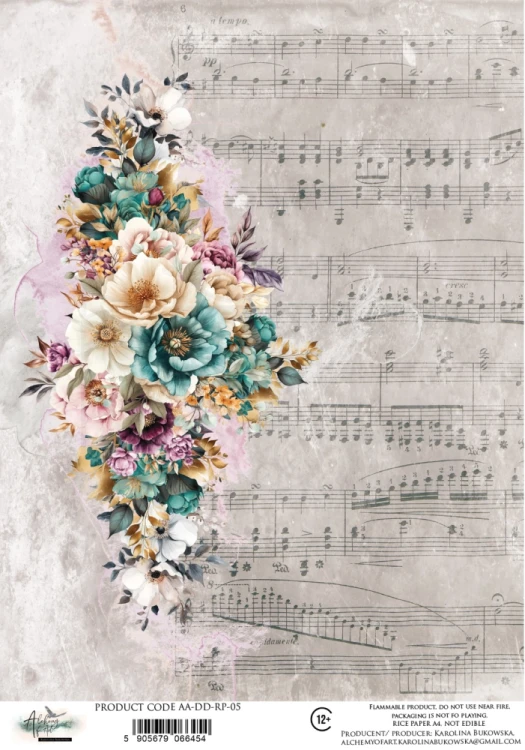 Papier ryżowy do decoupage A4 Dreamy Dreams - Kwiaty AA-DD-RP-05 Alchemy of Art