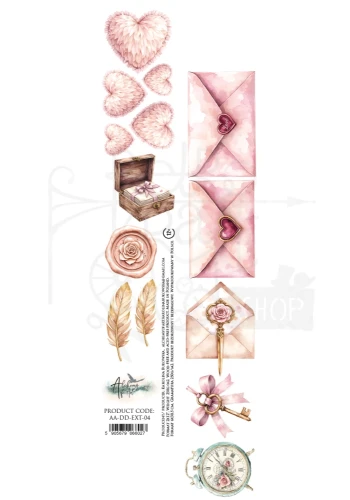 Pasek 5x30 dodatki do samodzielnego wycięcia Dreamy Dreams - Serca i listy AA-DD-EXT-04 Alchemy of Art